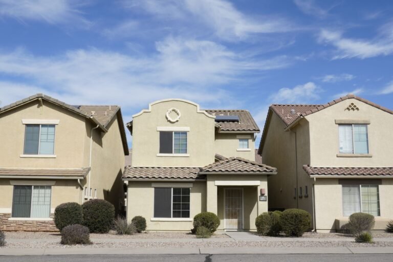 facades of suburban houses